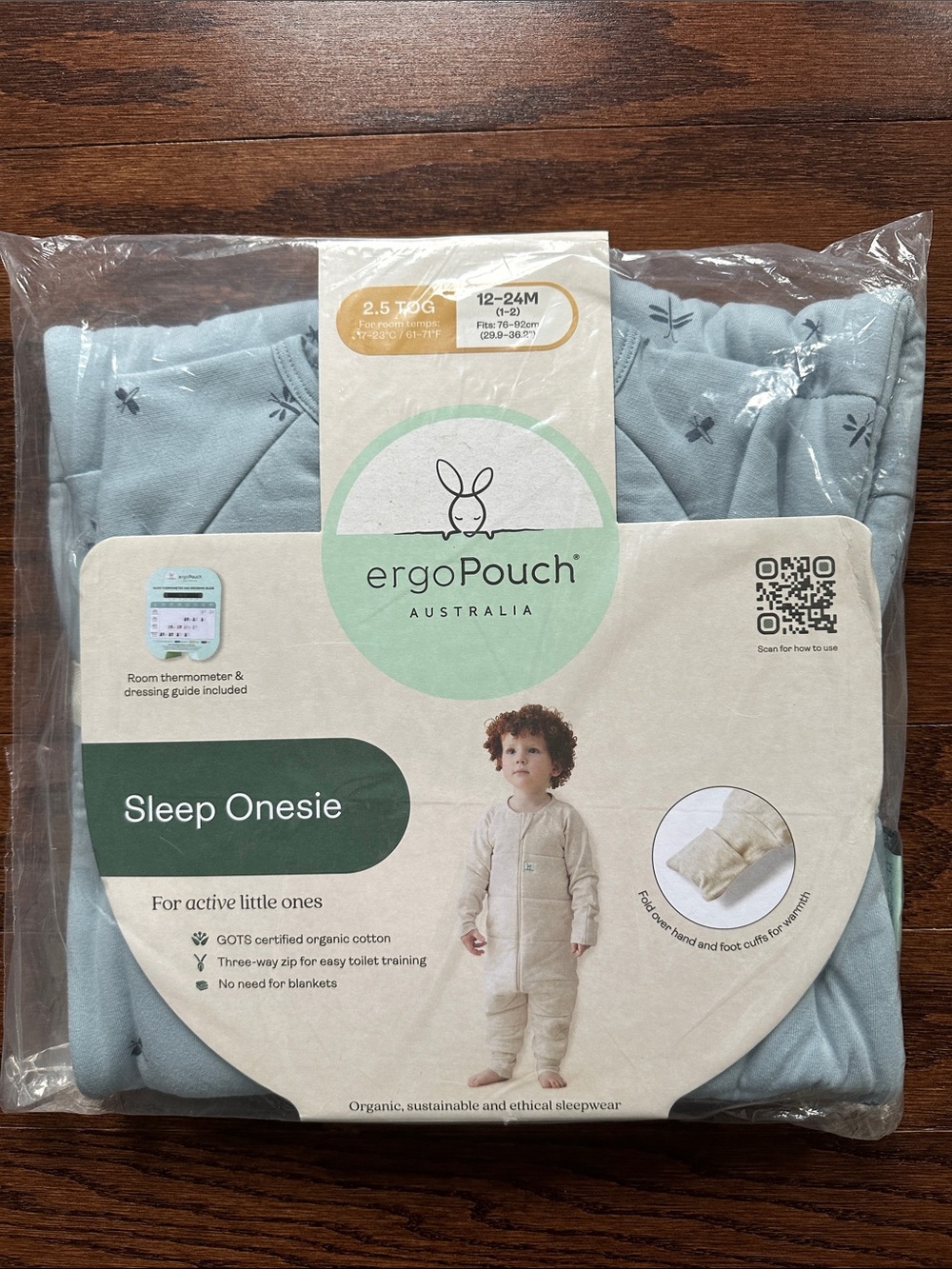 ergoPouch Baby Sleep Onesie - Light Blue